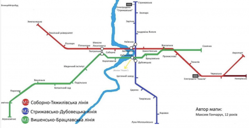 Мапу-проєкт вінницького метро створив 12-річний хлопчик